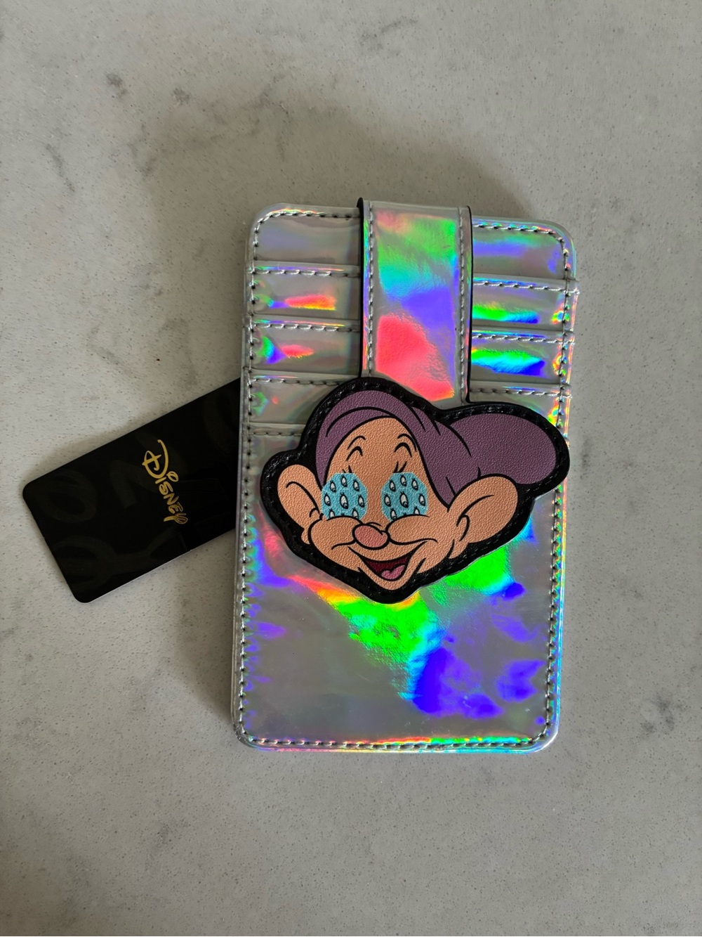 Disney Snow White Dopey Iridescent Holographic Cardholder NWT 🤍✨